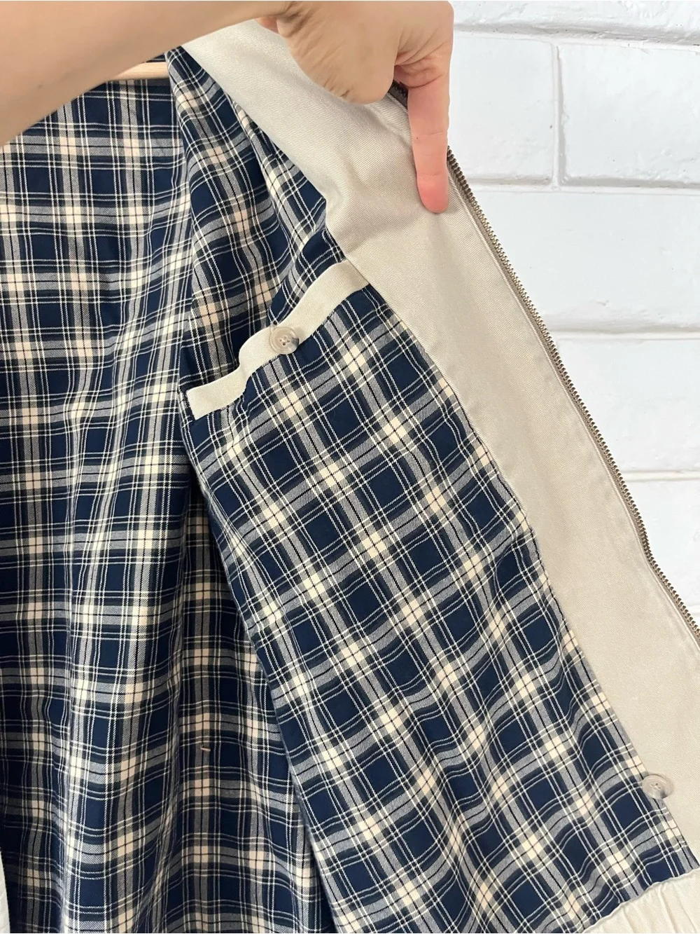 Vintage Polo Ralph Lauren Classic Khaki Harrington Jacket Plaid Lining Old Money